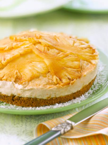 Pineapple,Rum and coconut cheesecake